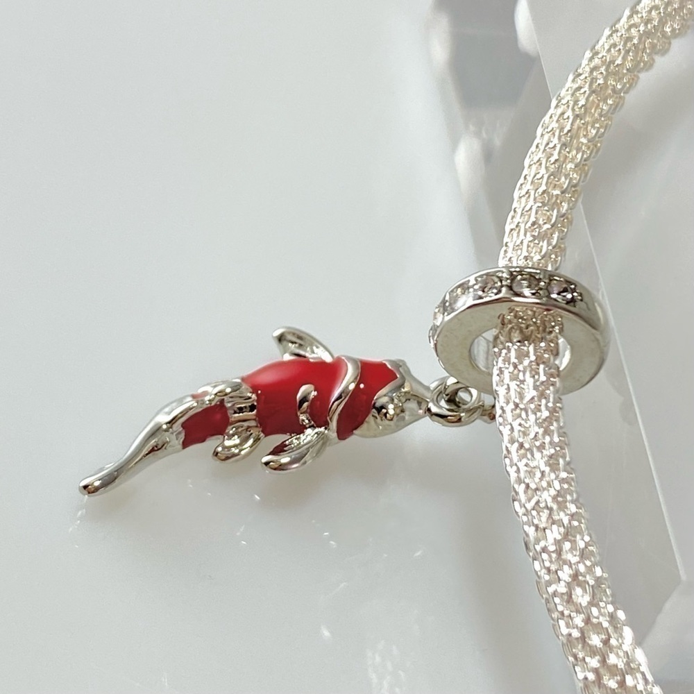 Sterling Silver Carp Fish Charm Dangle